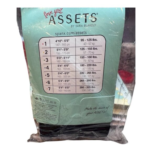 Spanx Love your Assets Size 1 Black Wishbone Textured Shaping Tights Hosiery - Picture 2 of 2